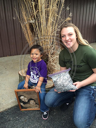 Hannah poses with Miss Amaryah ... who donated close to 63,000 pull tabs on April 9, 2015